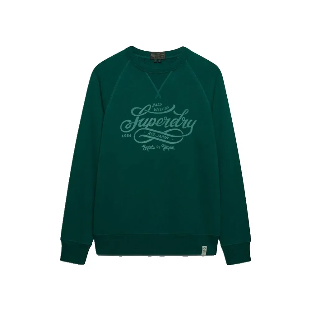 Свитшот с принтом Merchant Vintage Superdry, зеленый — фото 3