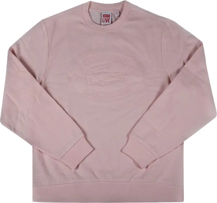 

Толстовка Supreme x Lacoste Pique Crewneck 'Pink', розовый