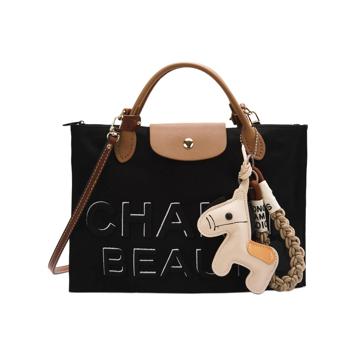 Женская косметичка для макияжа с принтом Cocoa White Horse Jinx Doll, CHANEL, Black — фото 2