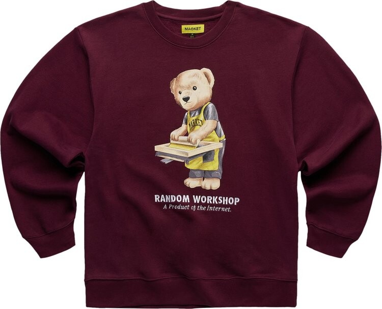 

Толстовка Market Random Workshop Bear Crewneck 'Maroon', красный