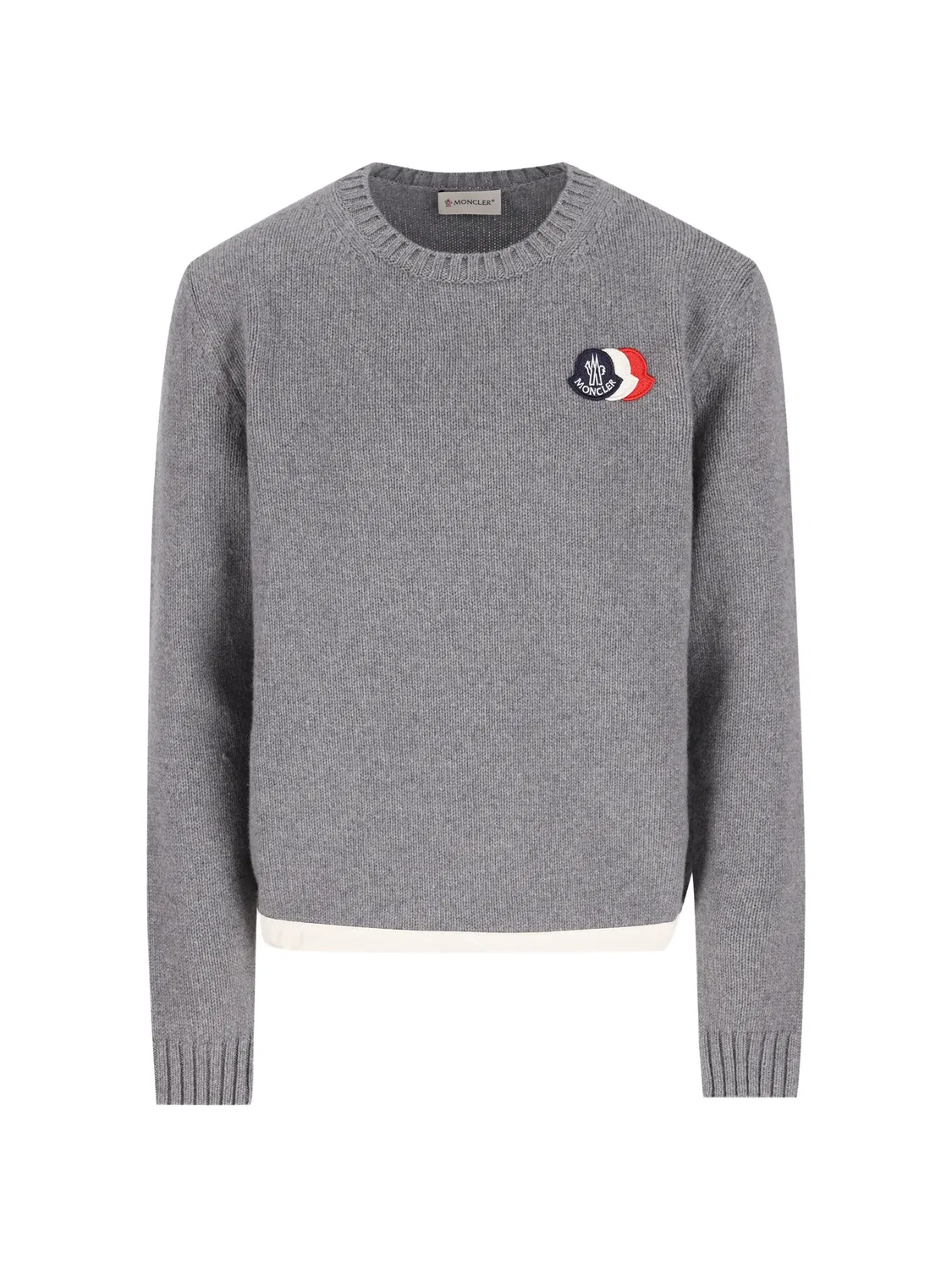 Свитер с нашивкой логотипа Moncler Enfant, серый