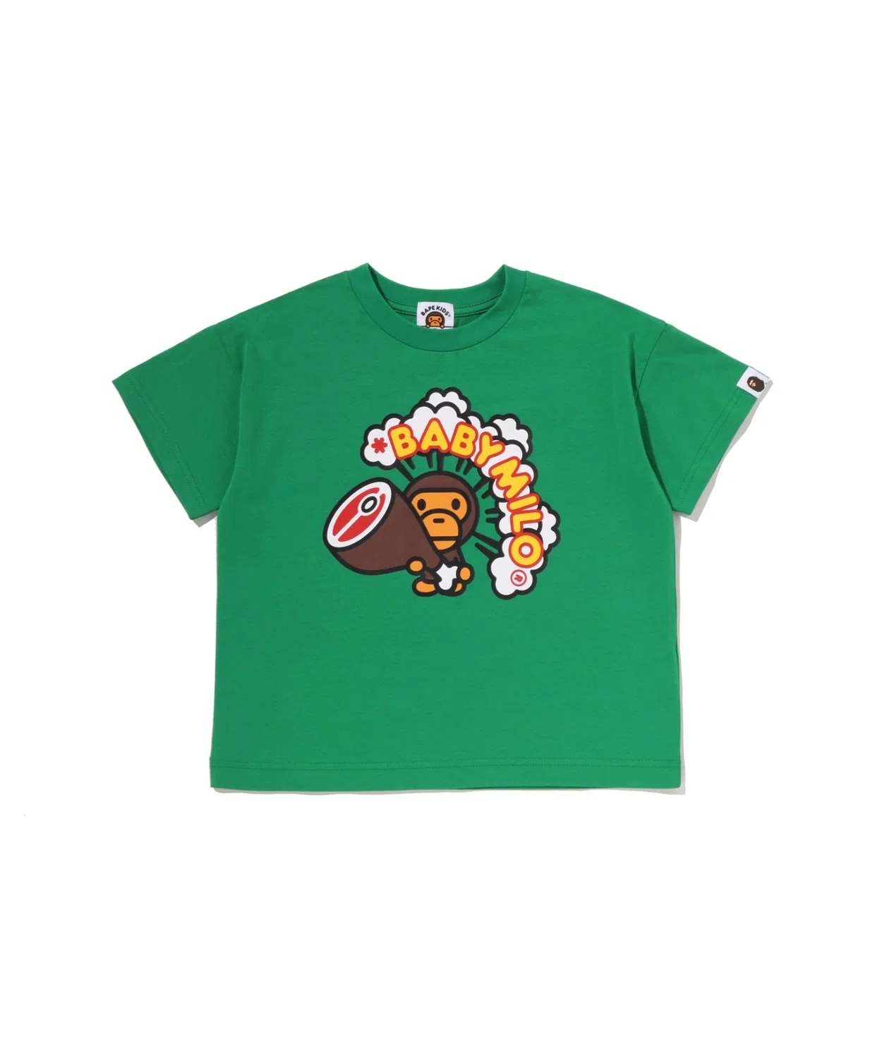 Детская футболка с принтом Relaxed Fit BABY MILO MEAT A BATHING APE, Green