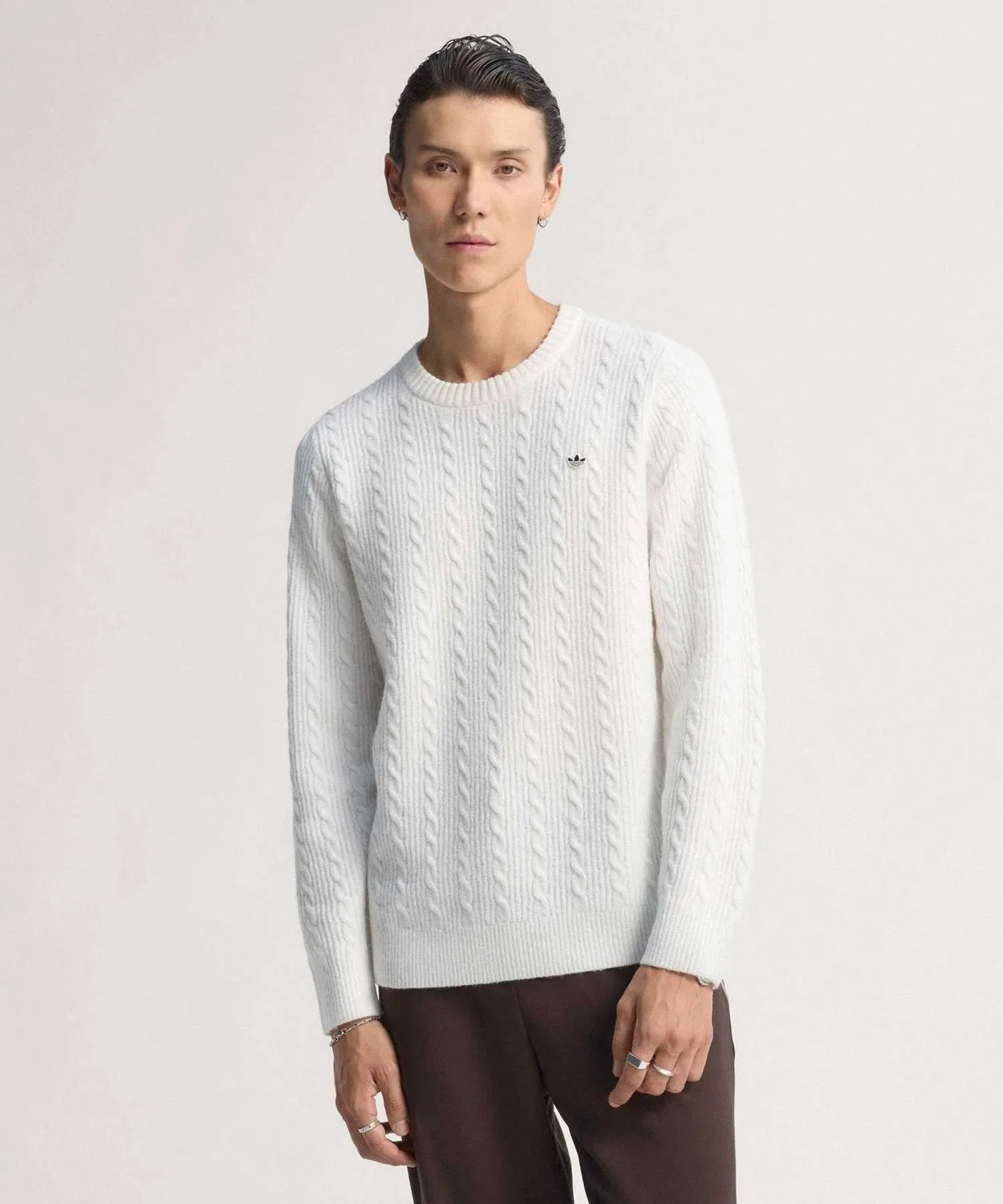 Мужской свитер с длинным рукавомOriginals Cable Knit Adidas, Белый
