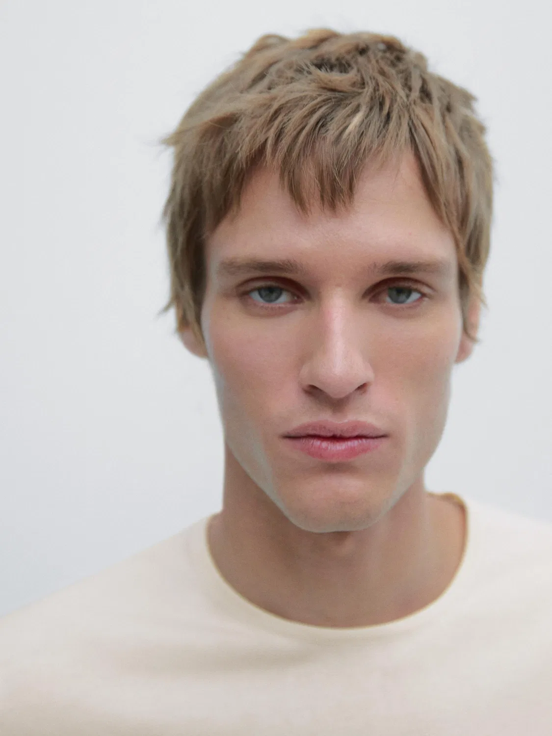 Вязаный свитер с круглым вырезом из 100% хлопка Massimo Dutti, Off-White — фото 4