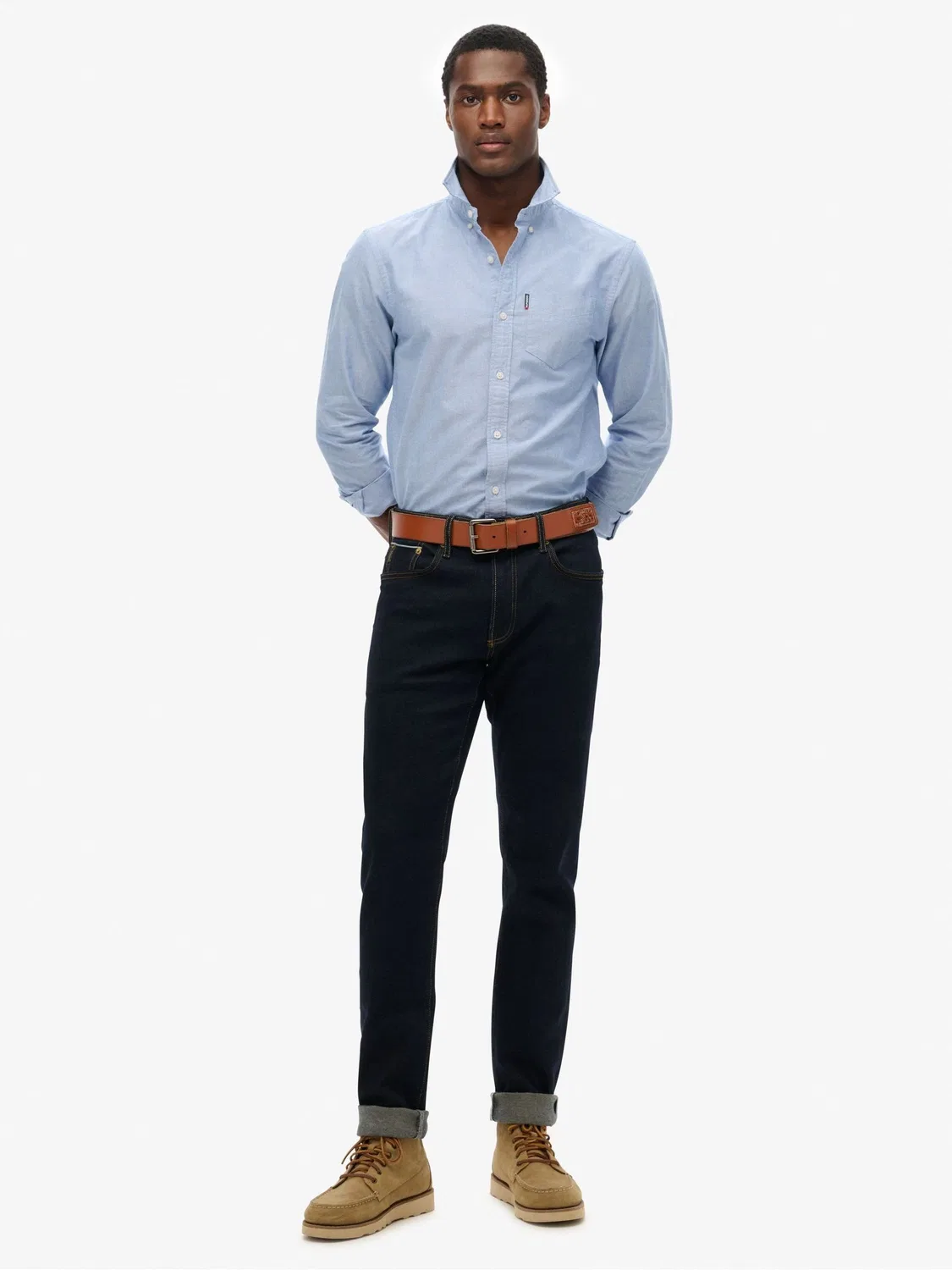 Рубашка оксфордская Superdry Essentials, Light Blue — фото 3