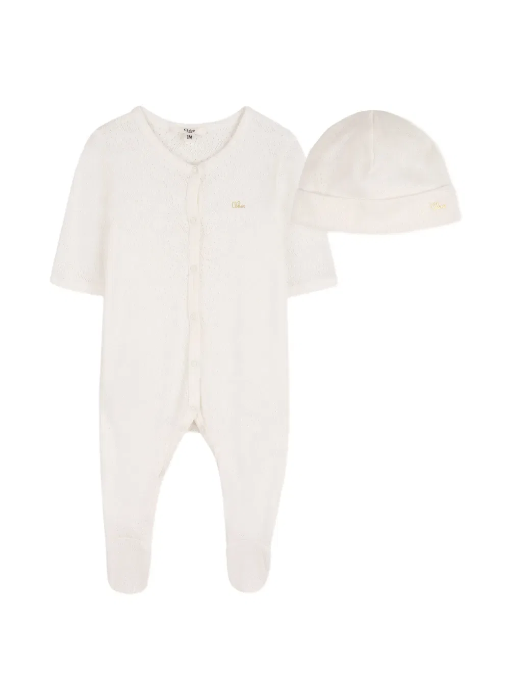 Вышитый логотип на детской шапочке-комбинезоне Chloe Kids, нейтральный