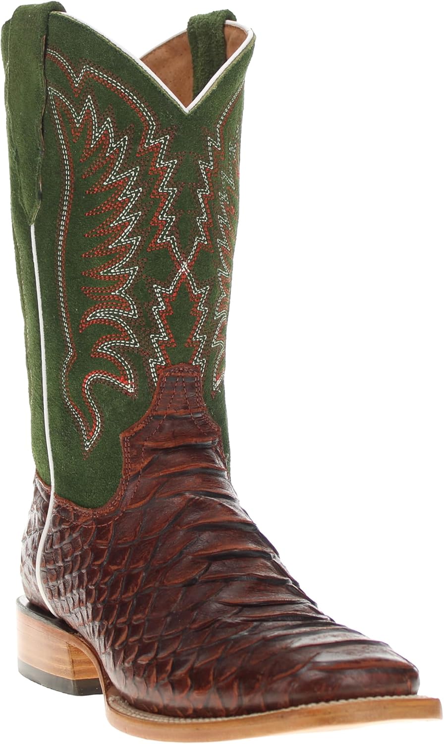 

Мужские ковбойские сапоги Vaccari Chase из натуральной кожи с принтом под питона, широкий квадратный носок, Cognac