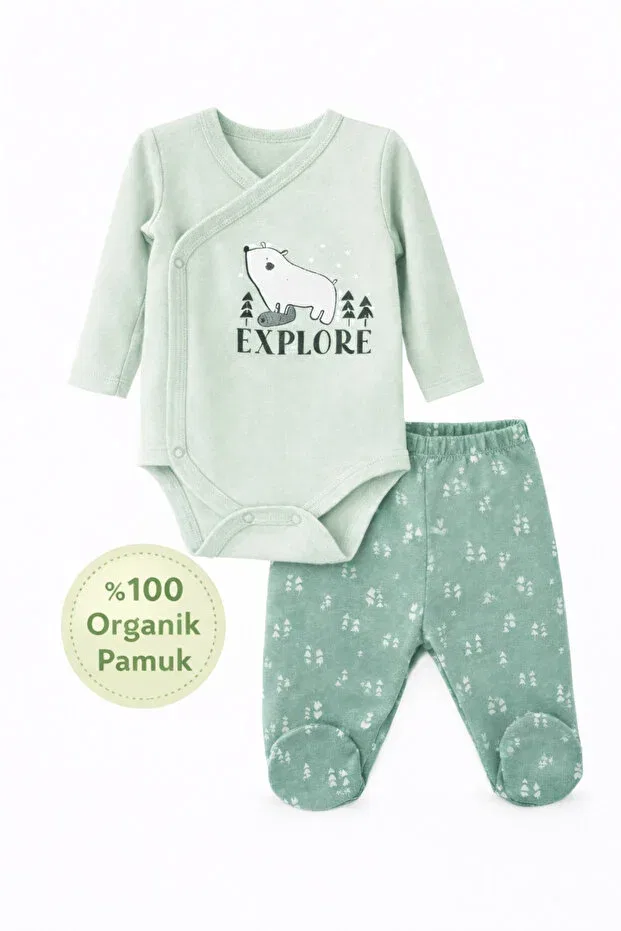 Детское боди для новорожденных с длинным рукавом Mother Love, Green