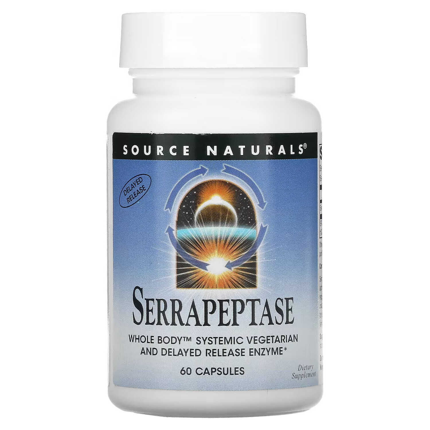 

Source Naturals, Серрапептаза, 60 капсул