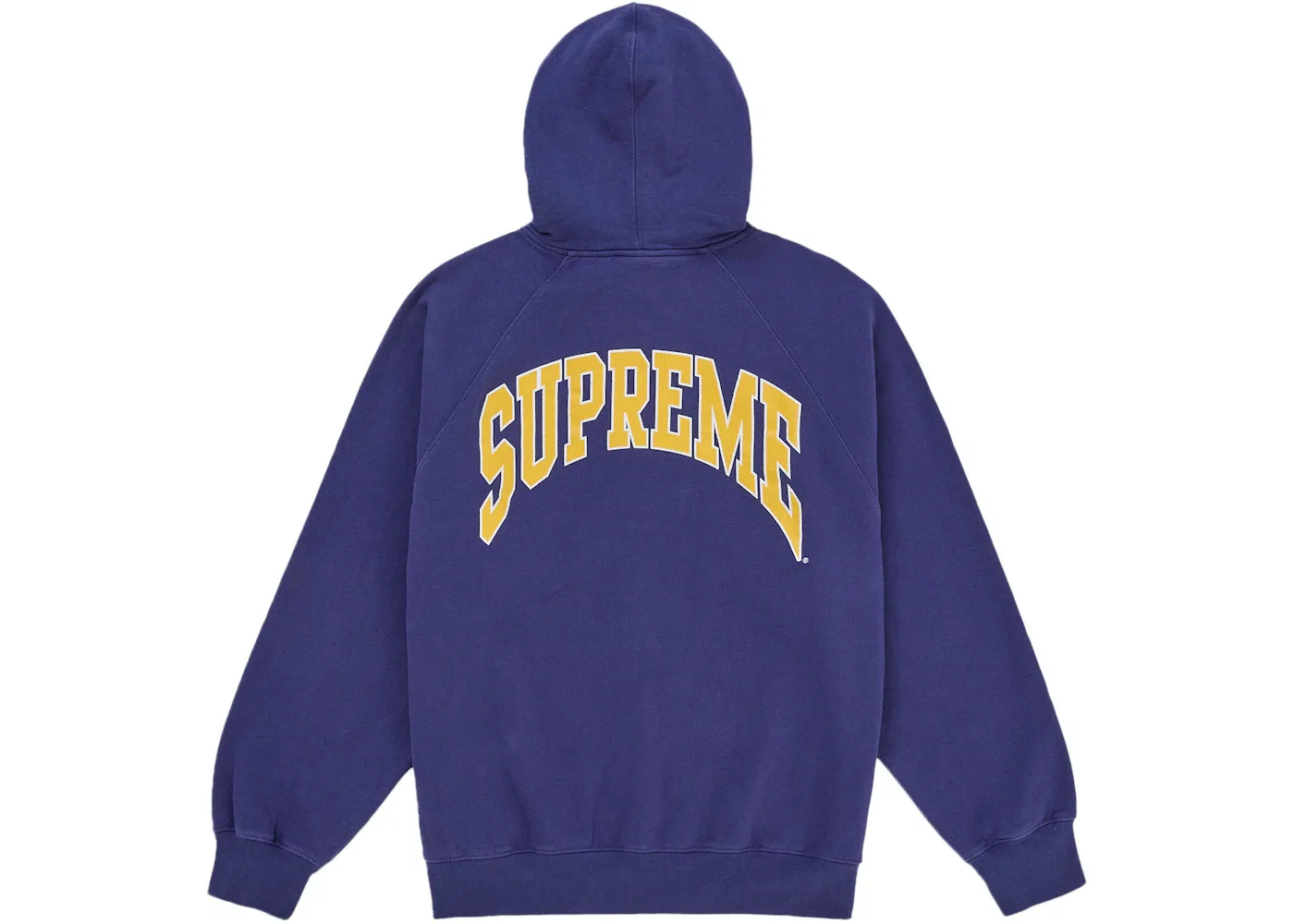 Мужская худи с длинным рукавом Supreme Cracked Raglan Zip Up Hooded Sweatshirt Supreme, Washed Navy — фото 2