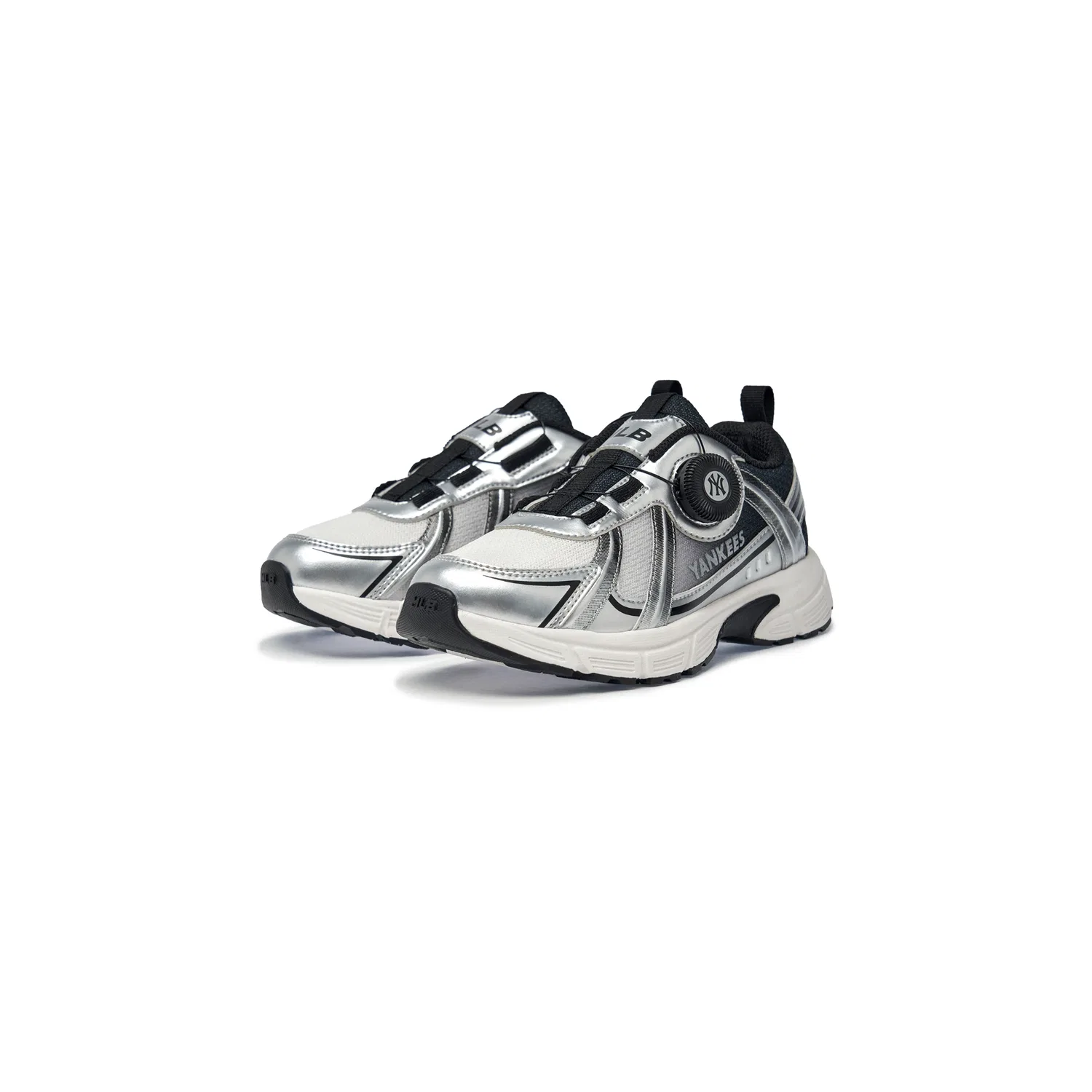 Детские кроссовки с синтетической кожей Black MLB KIDS — фото 4