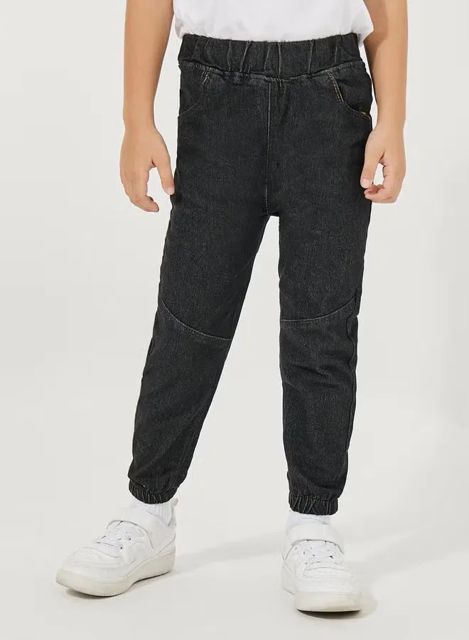 Styli Джинсы зауженные с панелями Cut & Sew Slim Fit Jeans, темно-серый