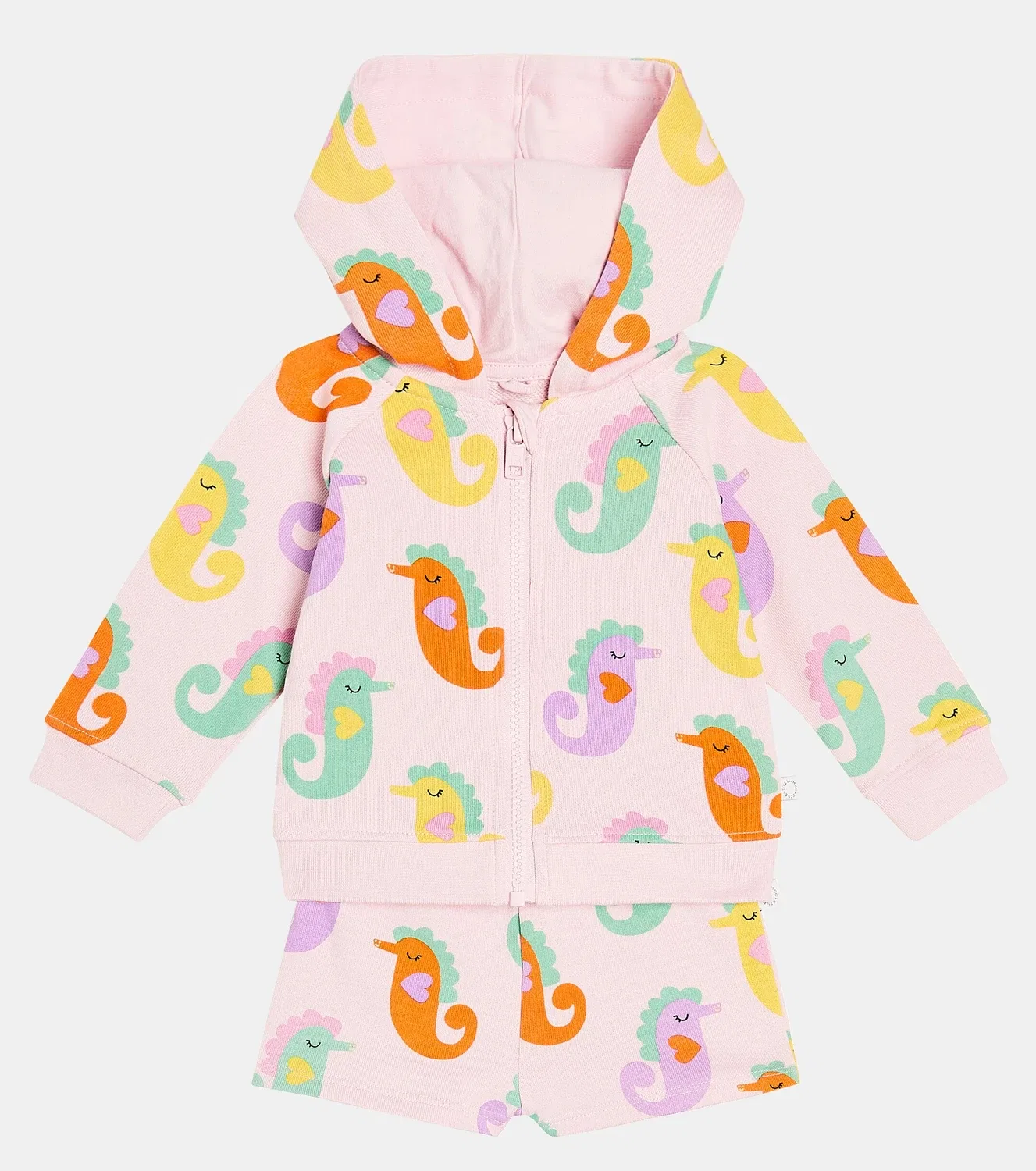 Комплект из худи и шорт хлопковый Stella Mccartney Kids, розовый — фото 2