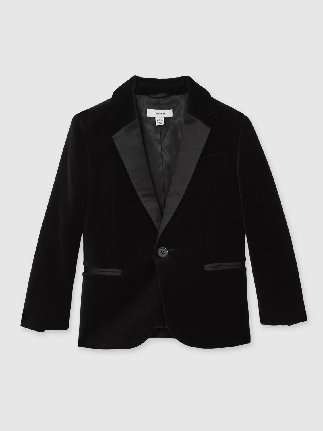Пиджак однобортный из вельвета Black Ace Reiss, черный — фото 2