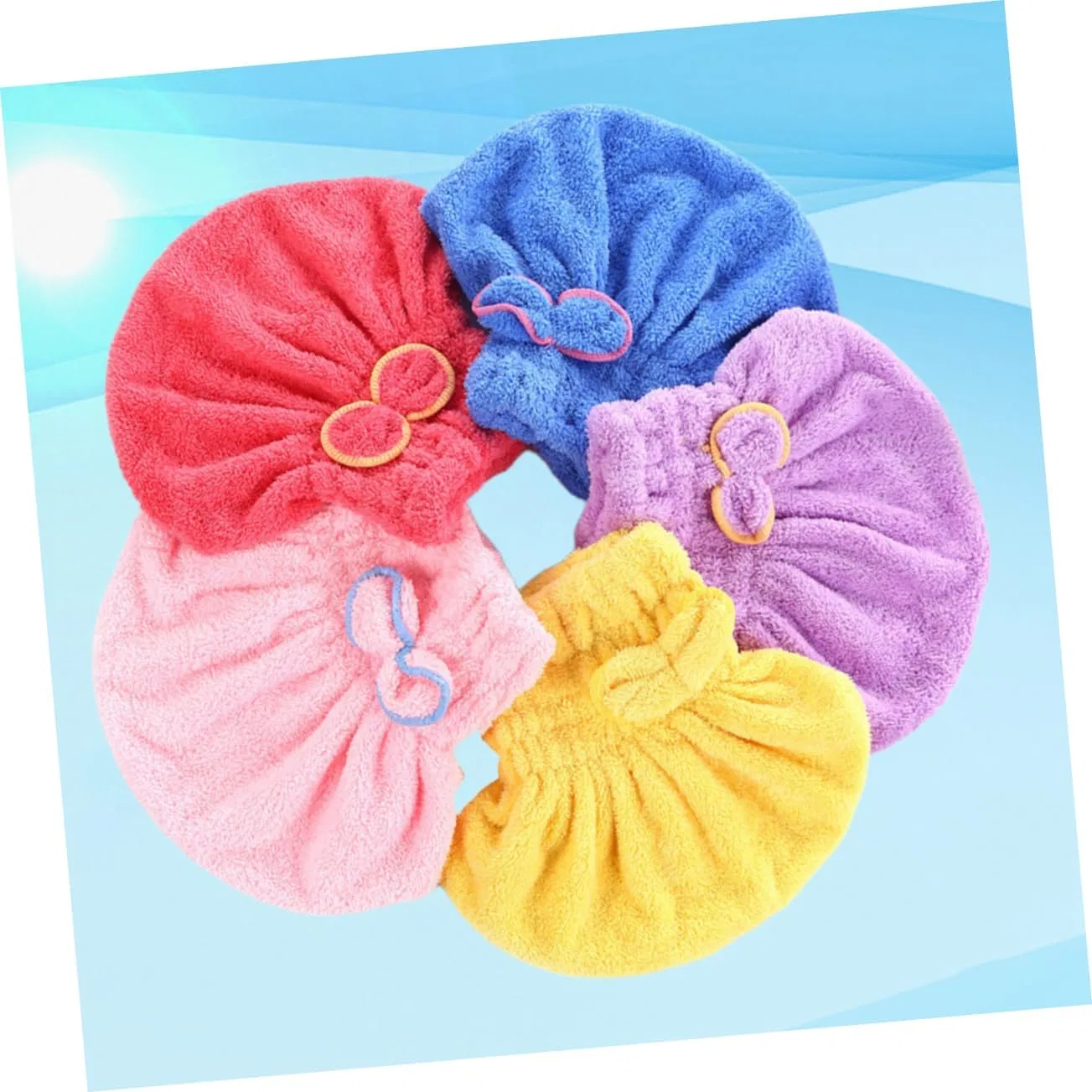 Шапочка для душа Fleece с бантом, Beavorty, 2 шт, 30x25 см — фото 4