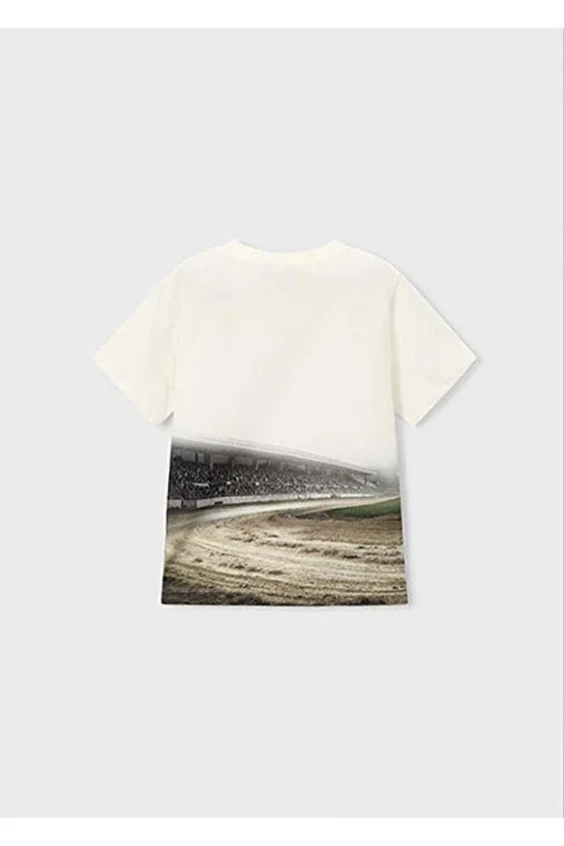 Детская футболка для мальчиков с принтом Summer Boys' Printed Tshirt Mayoral, Ecru — фото 3