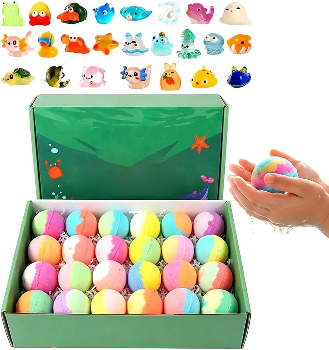 Бомбочки для ванны с игрушками внутри, 24 шт, Generic