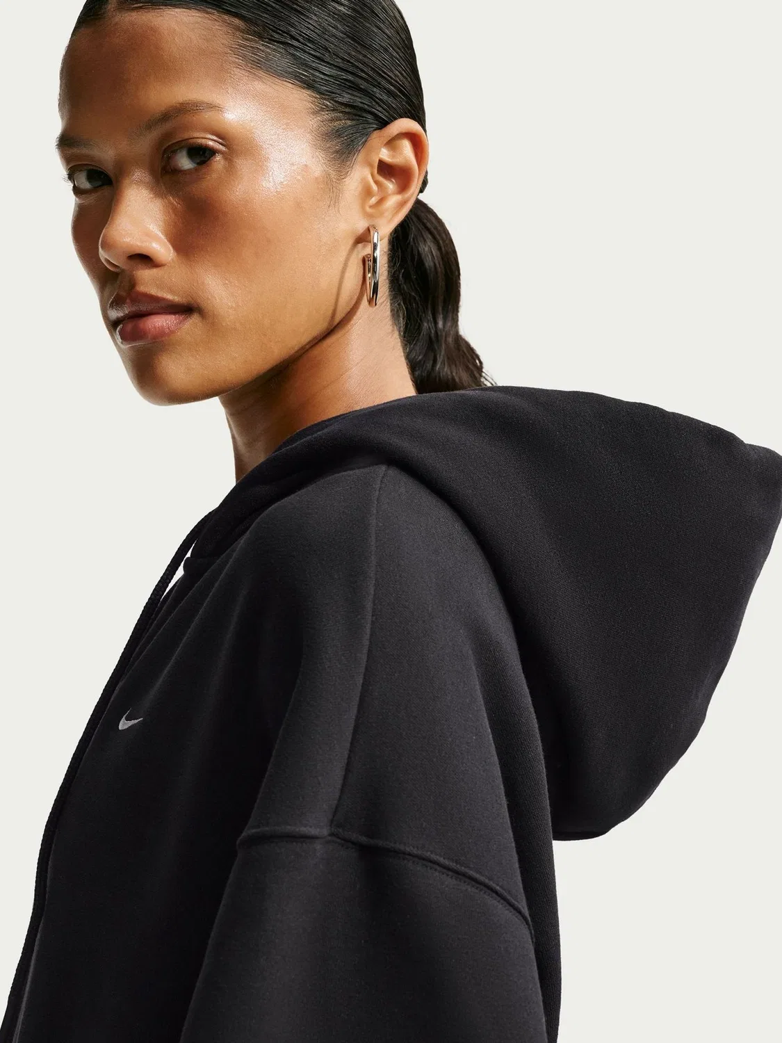 Толстовка большого размера из флиса Nike Total Black Studio — фото 3