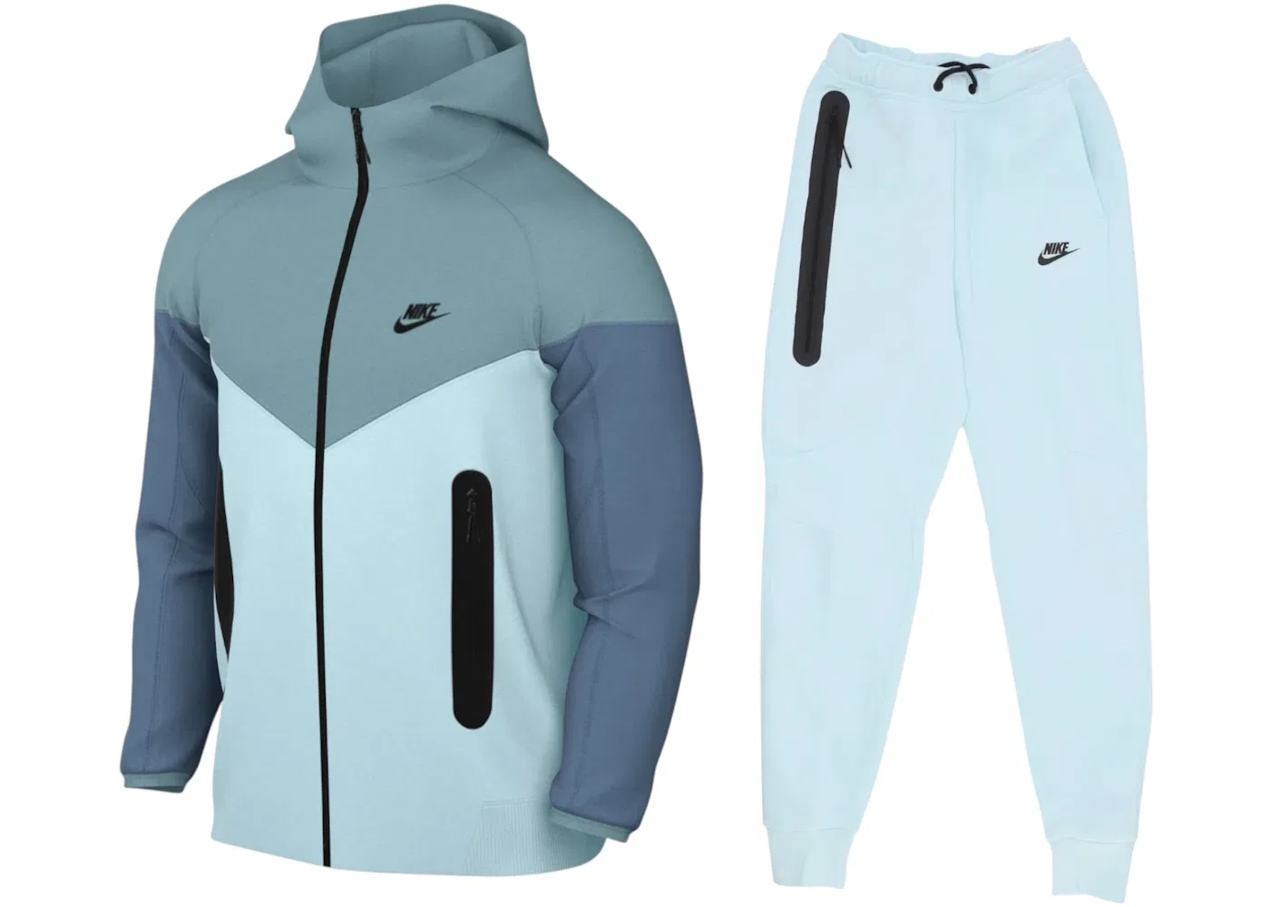 Мужской комплект из худи и джоггеров Nike Sportswear Tech Fleece Full Zip Hoodie & Joggers Set, Glacier Blue/Black