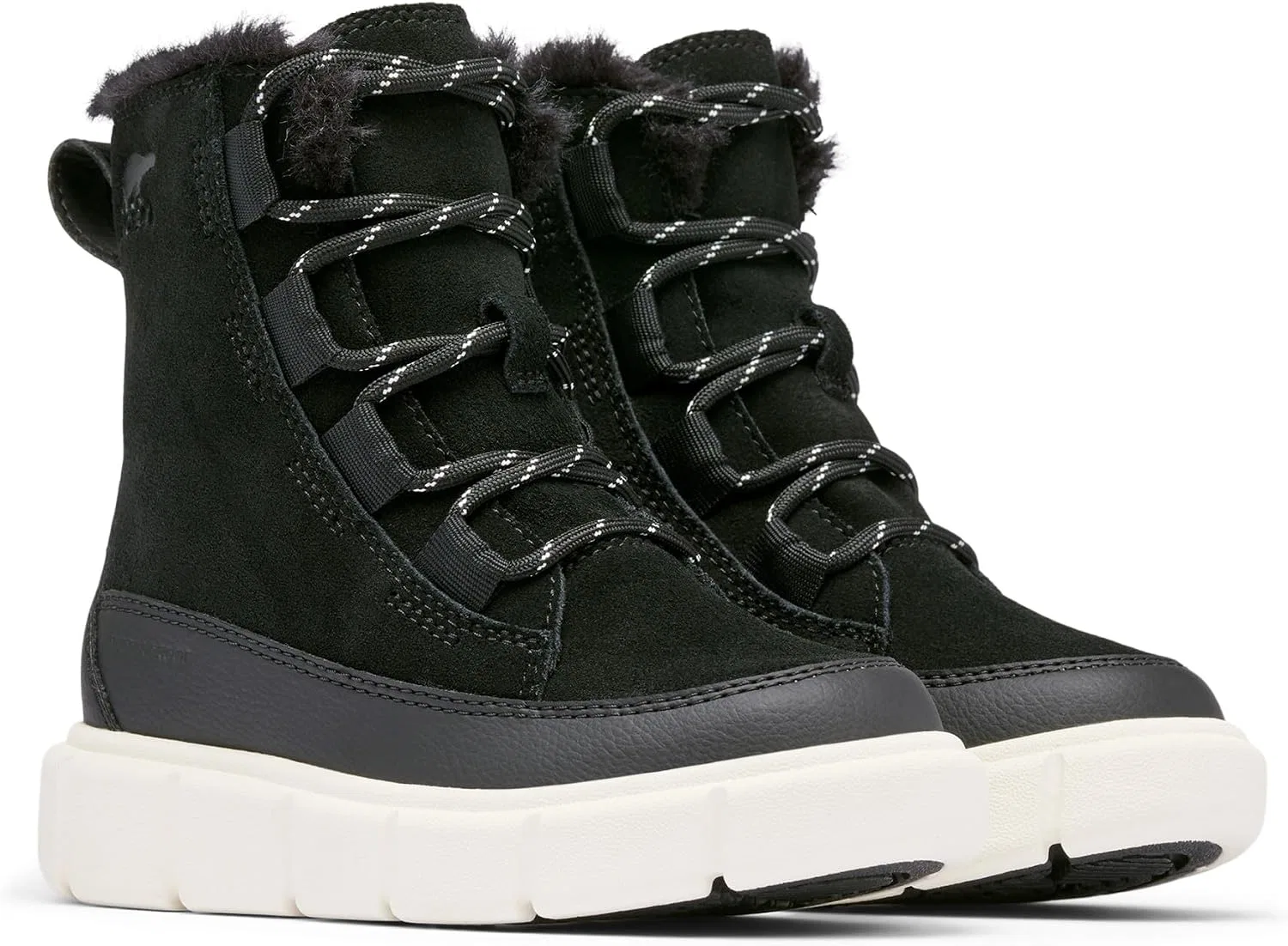 Детские ботинки для мальчиков с принтом Explorer III Sorel, Black/Sea Salt — фото 2