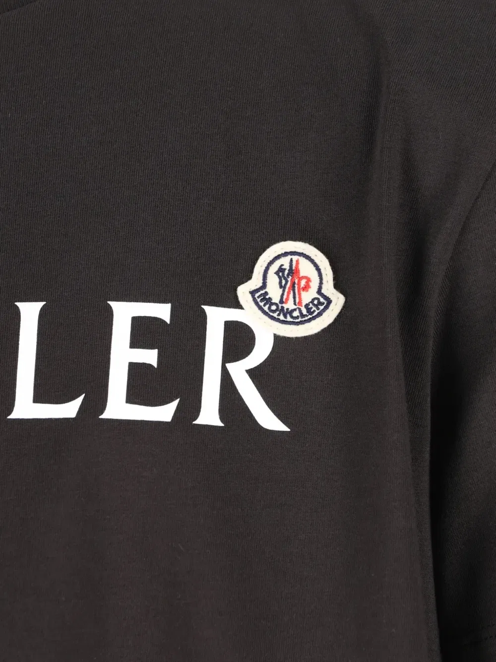 Футболка с логотипом и нашивкой Moncler Enfant, черный — фото 4
