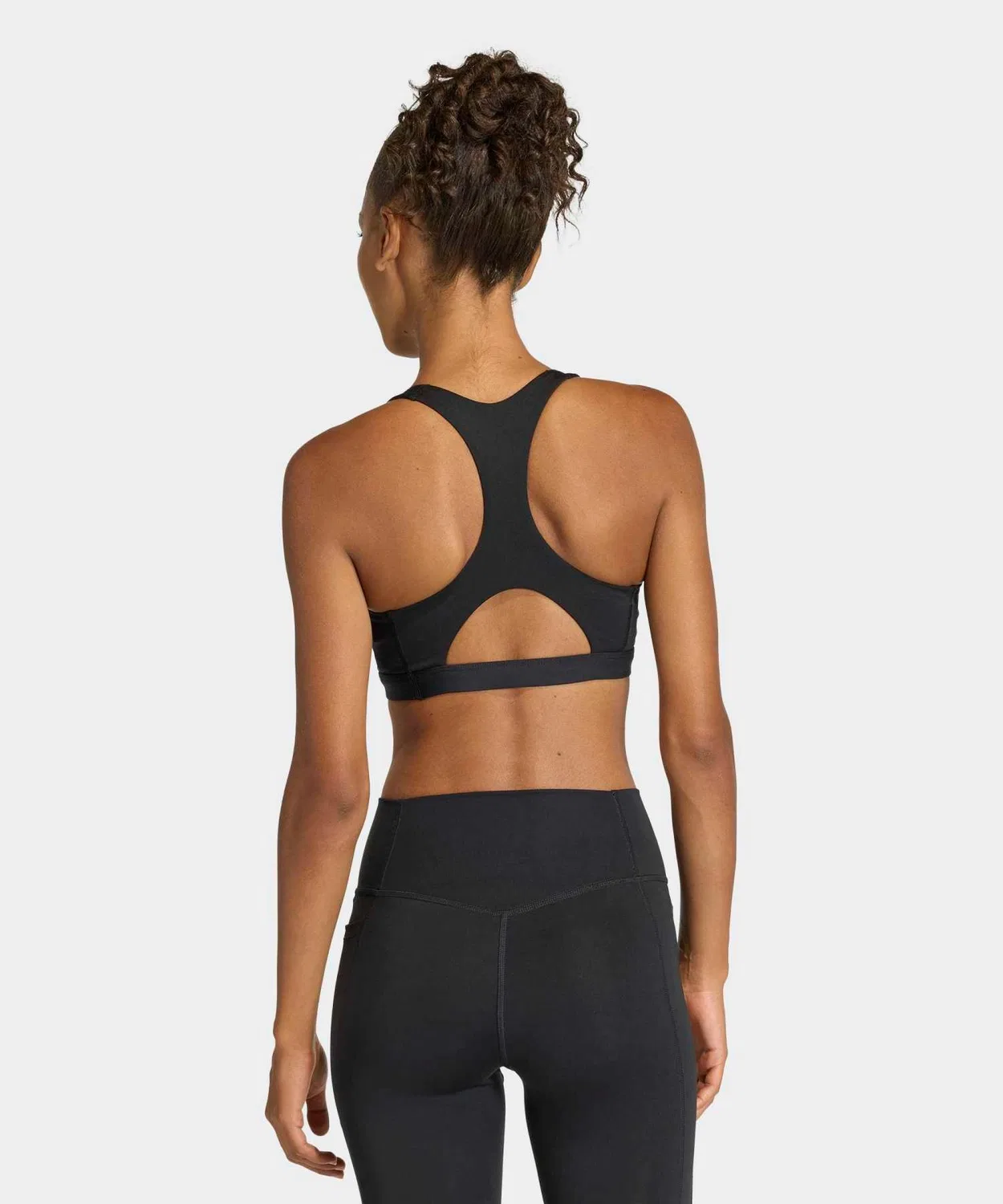 Женский спортивный бюстгальтер средняя поддержка Climacool Optime Essentials Workout Medium Support Bra Adidas, Black — фото 3