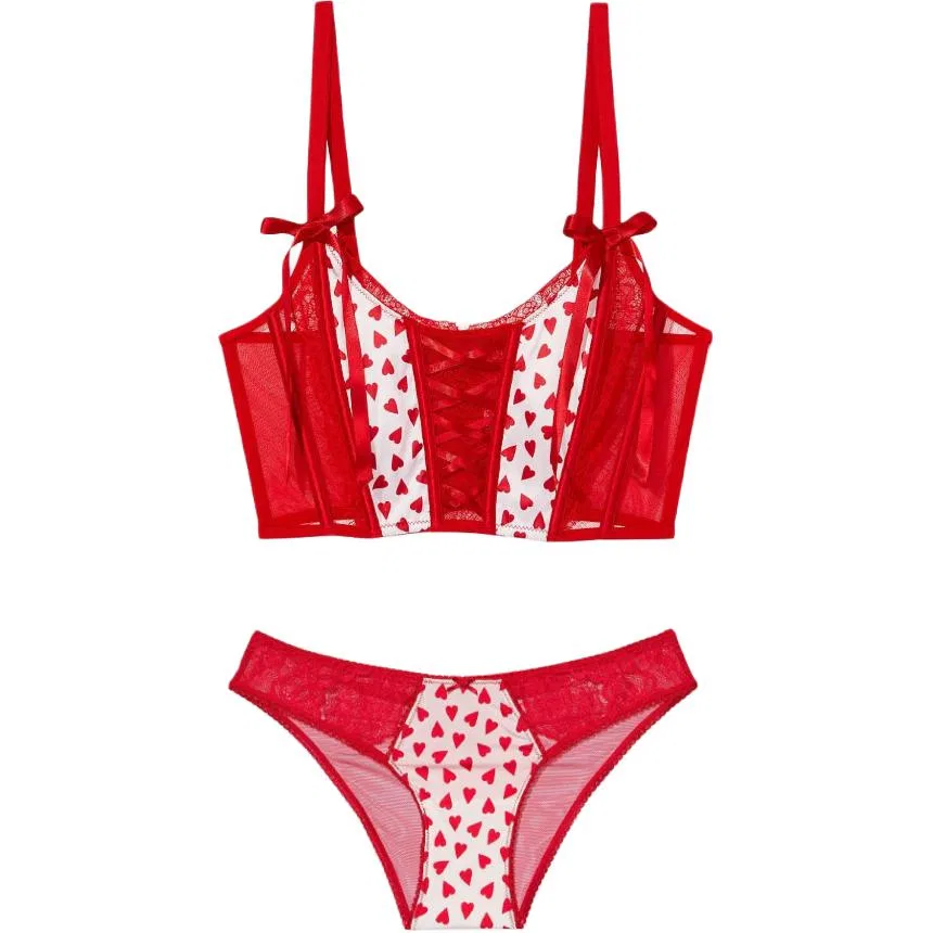 Женский комплект белья Set (Red) Victoria's Secret, Красный