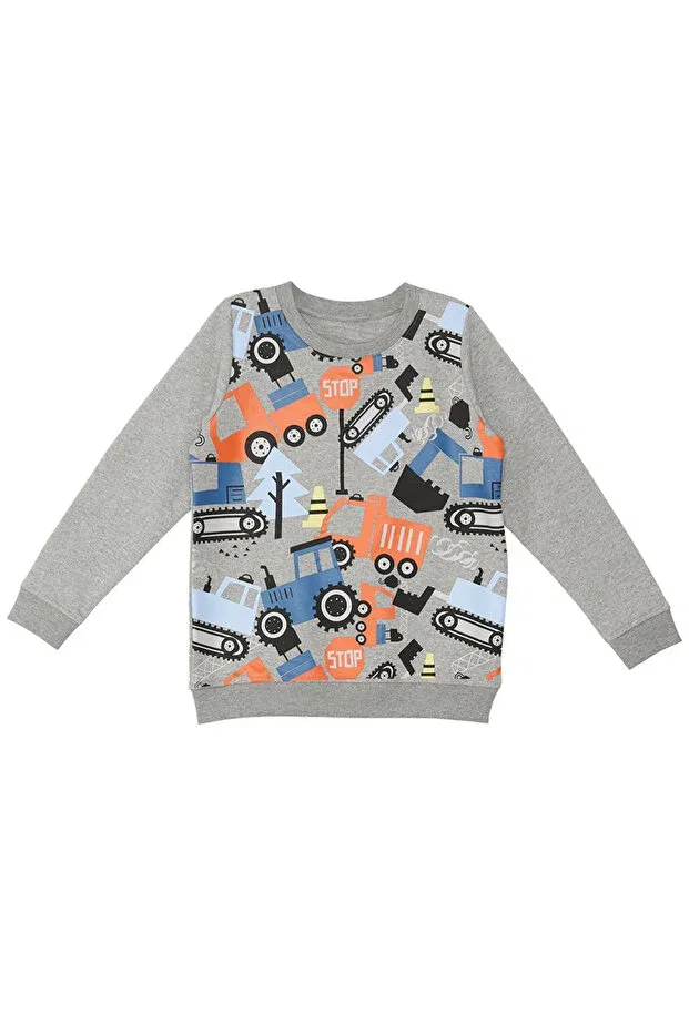 Детские свитшот для мальчиков с длинным рукавом Denokids, Gray — фото 3