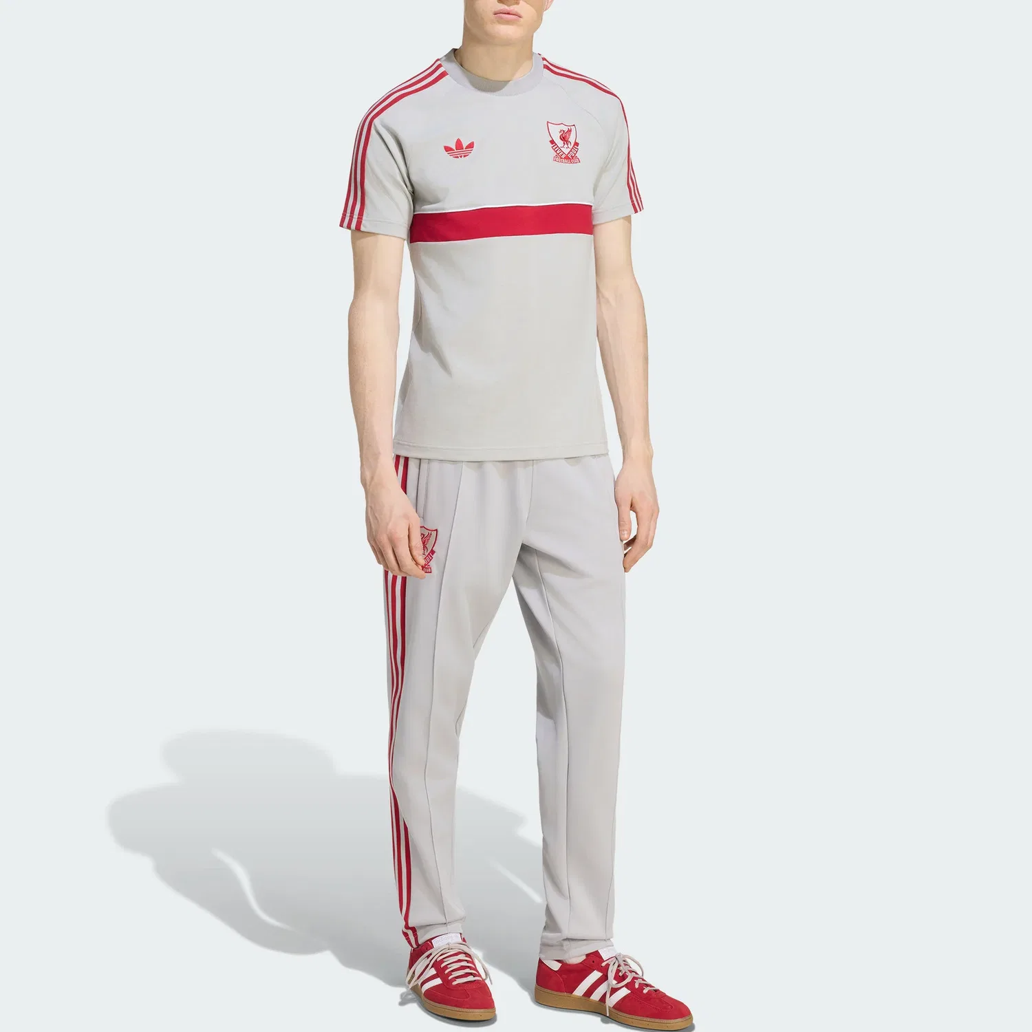 Мужская футболка с круглым вырезом Adidas Originals, Light Gray — фото 4