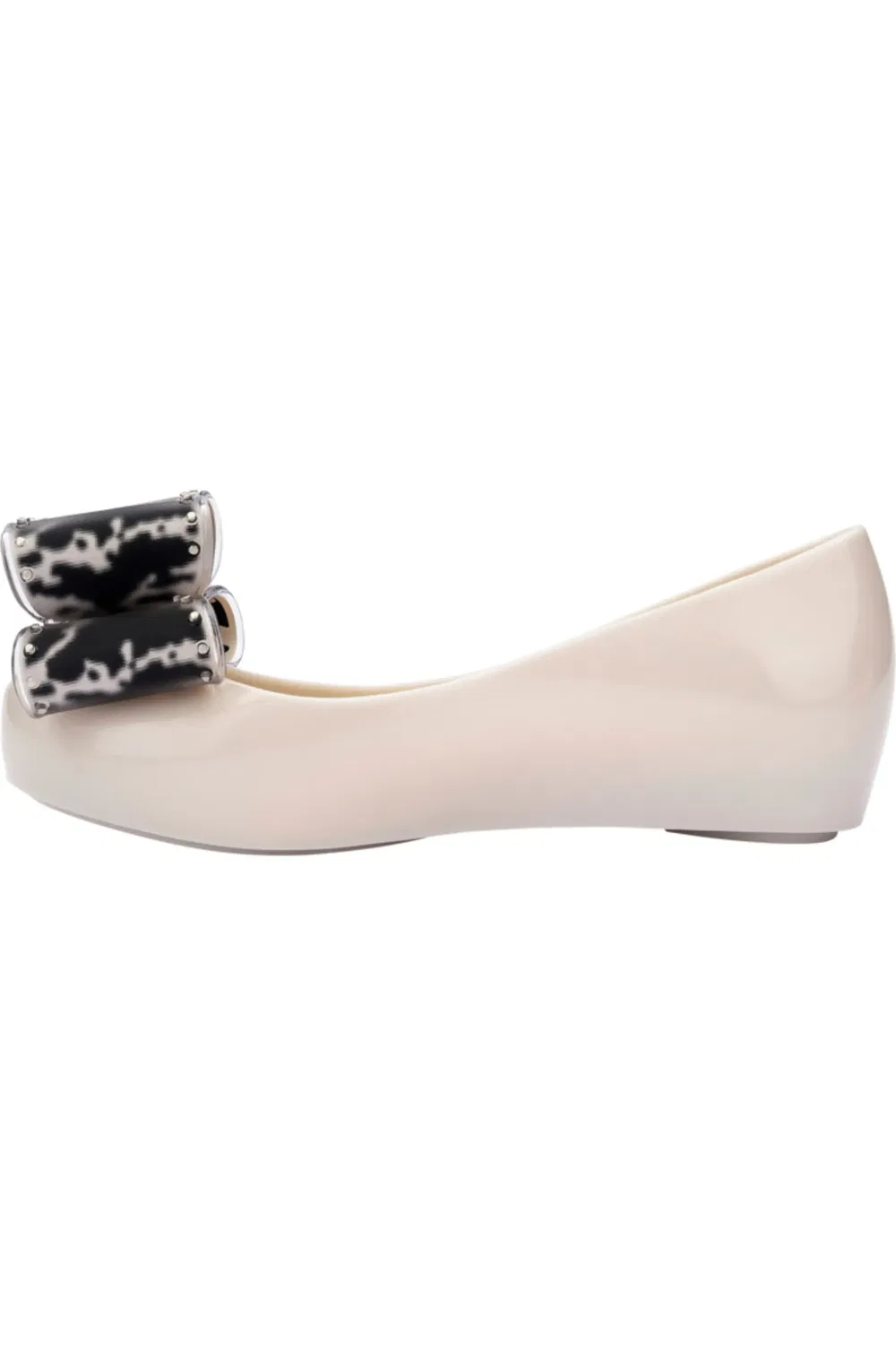 Детские балетки с бантом Mini Ultragirl Mini Melissa, бежевый/черный — фото 4