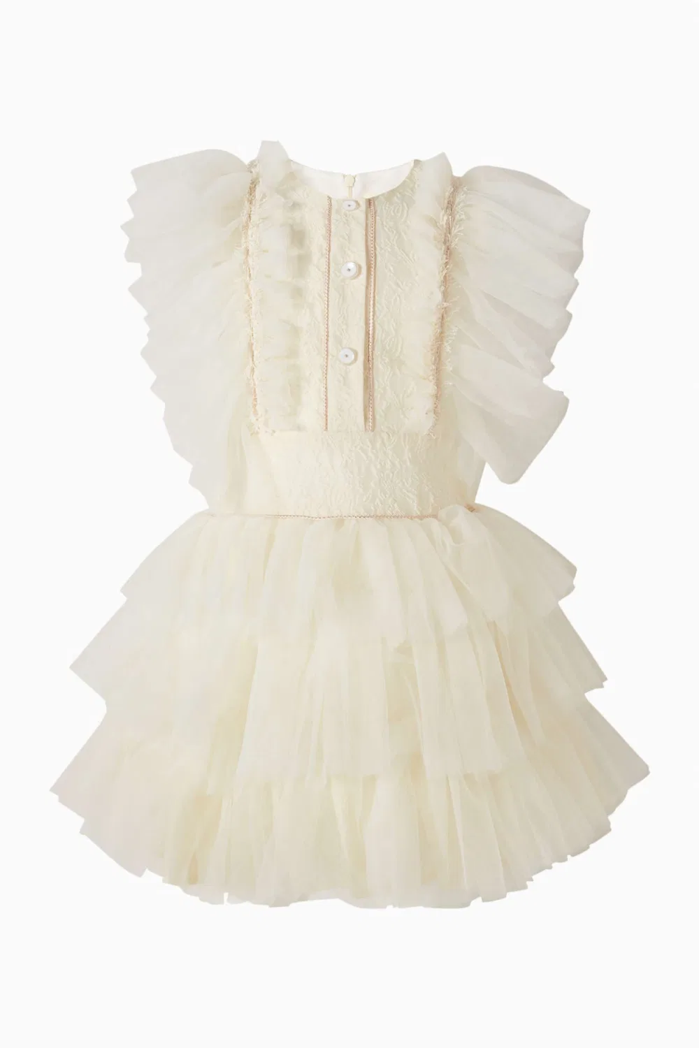 Платье с оборками из тюля Ruched Ruffled Poca & Poca
