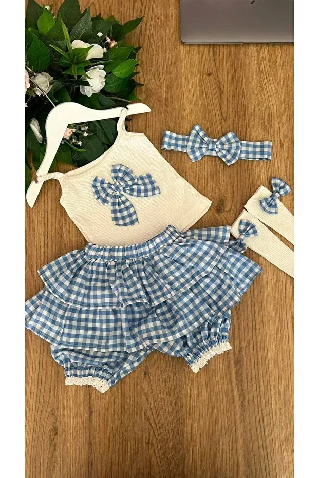 Детский комплект для девочек из хлопка Trend Natural, Blue — фото 3