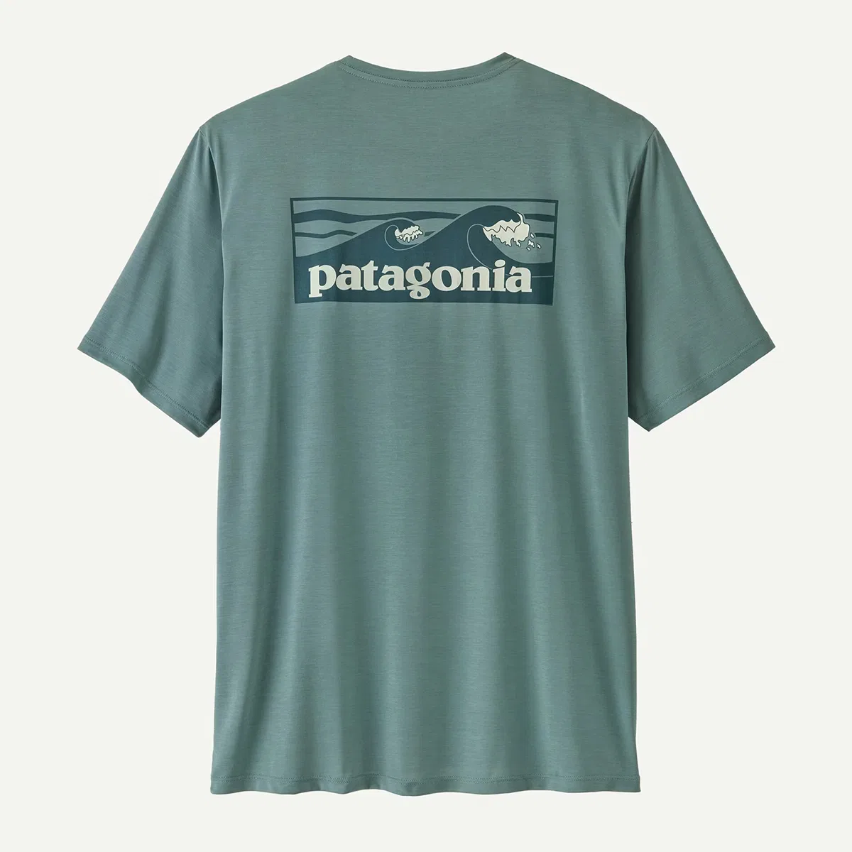 Мужская футболка с коротким рукавом с принтом Capilene Cool Boardshort Logo Daily Shirt Patagonia, Blue Sage/Light Blue Sage X-Dye — фото 4