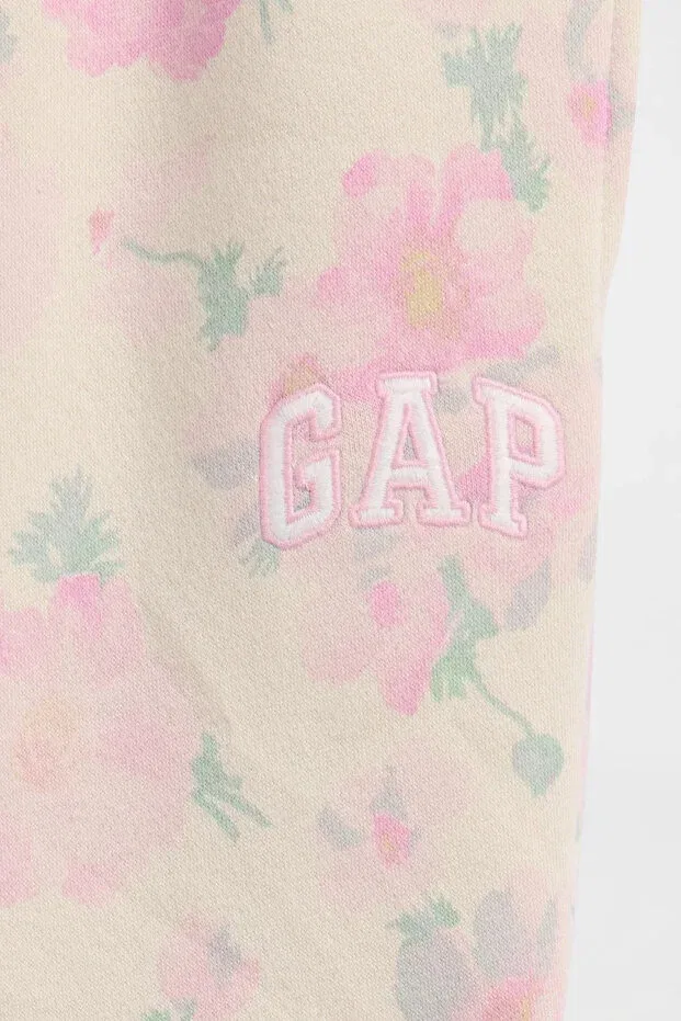 Детские спортивные штаны для девочек хлопковые с принтом Gap, White — фото 3