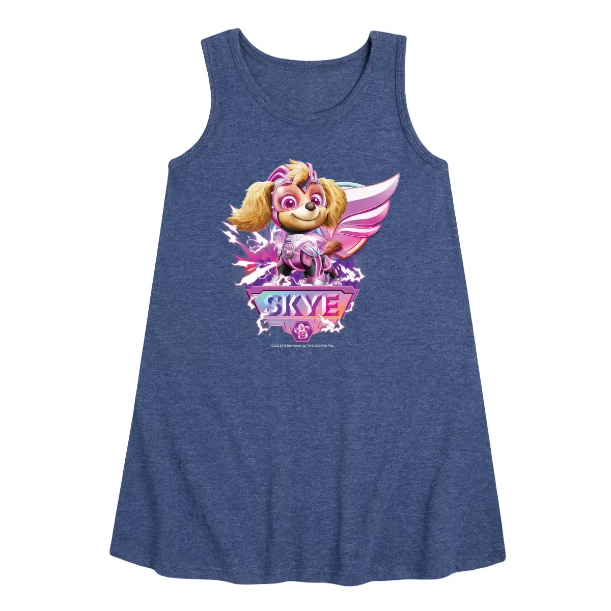 Детское платье-трапеция без рукавов Skye Lightning PAW Patrol, Heather Navy