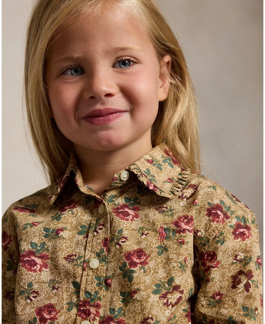 Платье-рубашка из хлопкового поплина с принтом Polo Ralph Lauren, Thornbury Rose — фото 3