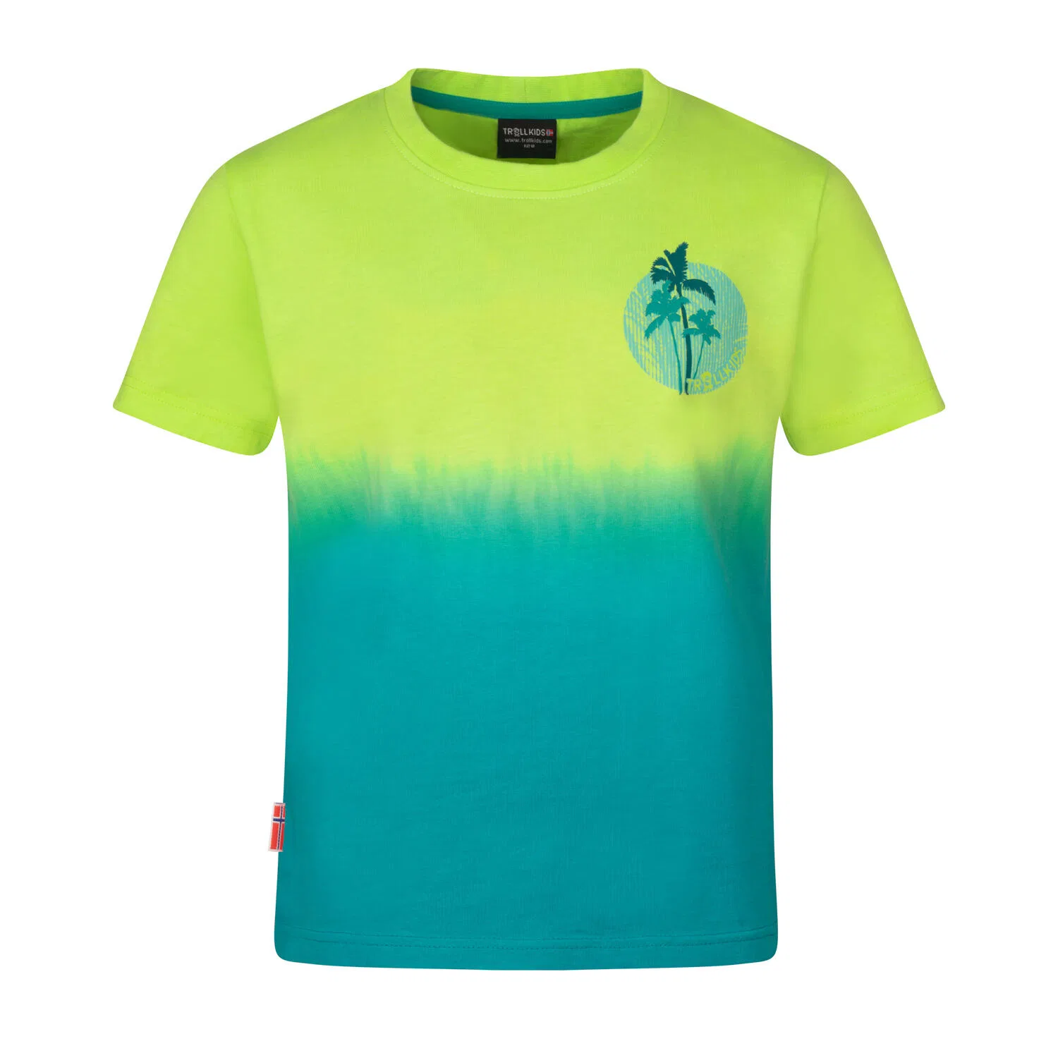 Детская футболка с эффектом Dip Dye Yttersand Beach T Trollkids, Anisgrun Salbeigrun