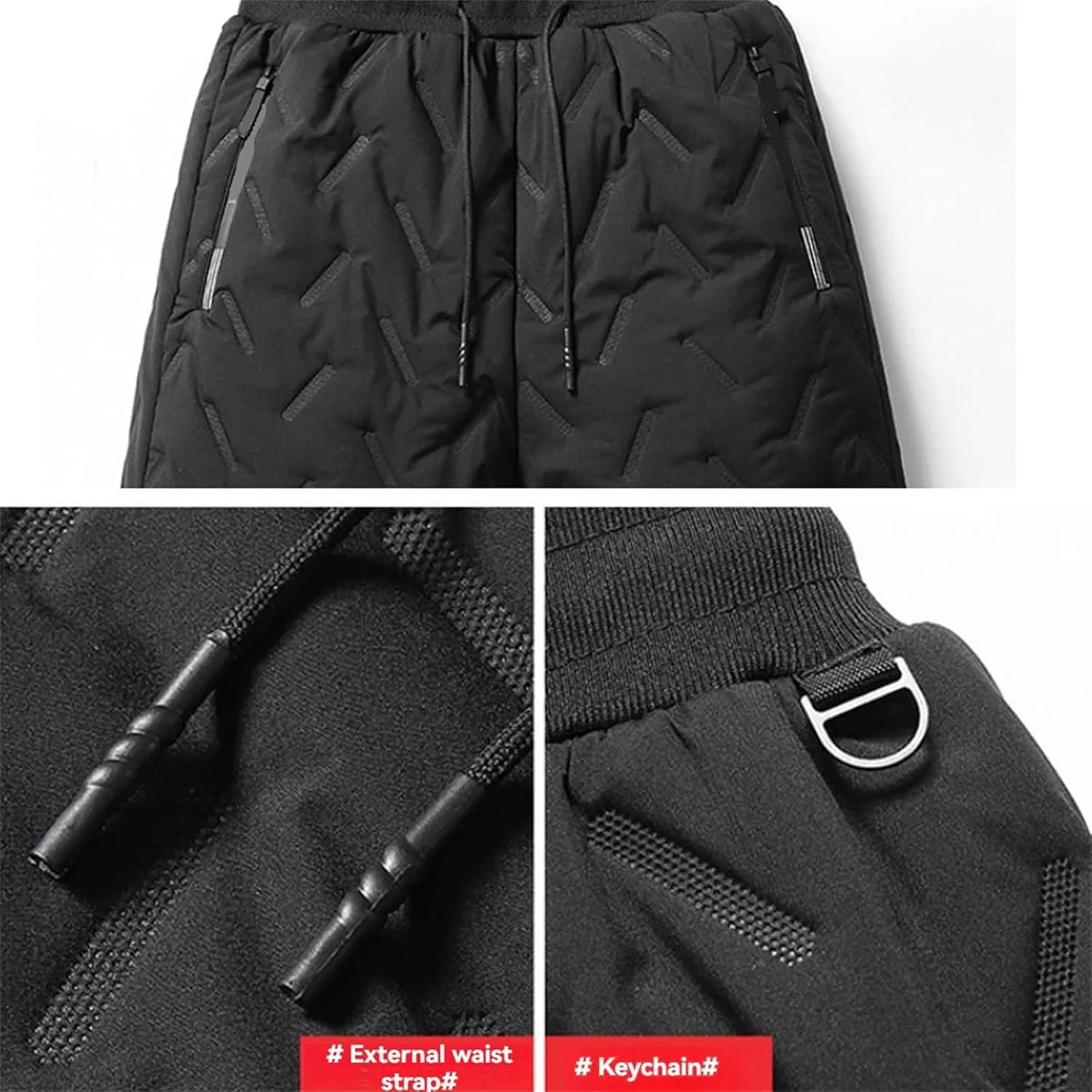 Мужские утепленные спортивные штаны с флисом, модель Active Thermal Cargo Windproof Joggers, чёрный — фото 3