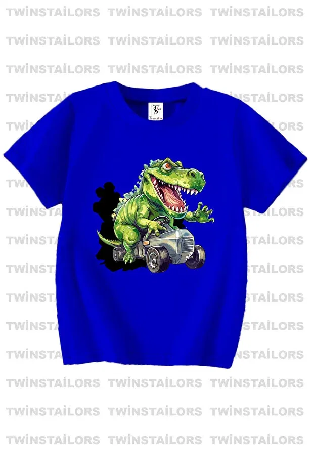 Детская футболка с принтом Trex dinosaur printed 3-pack Twins Tailors, Purple — фото 4