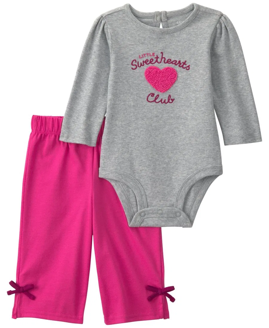 Комплект из боди и брюк Little Sweethearts Club Carter's, Pink Gray