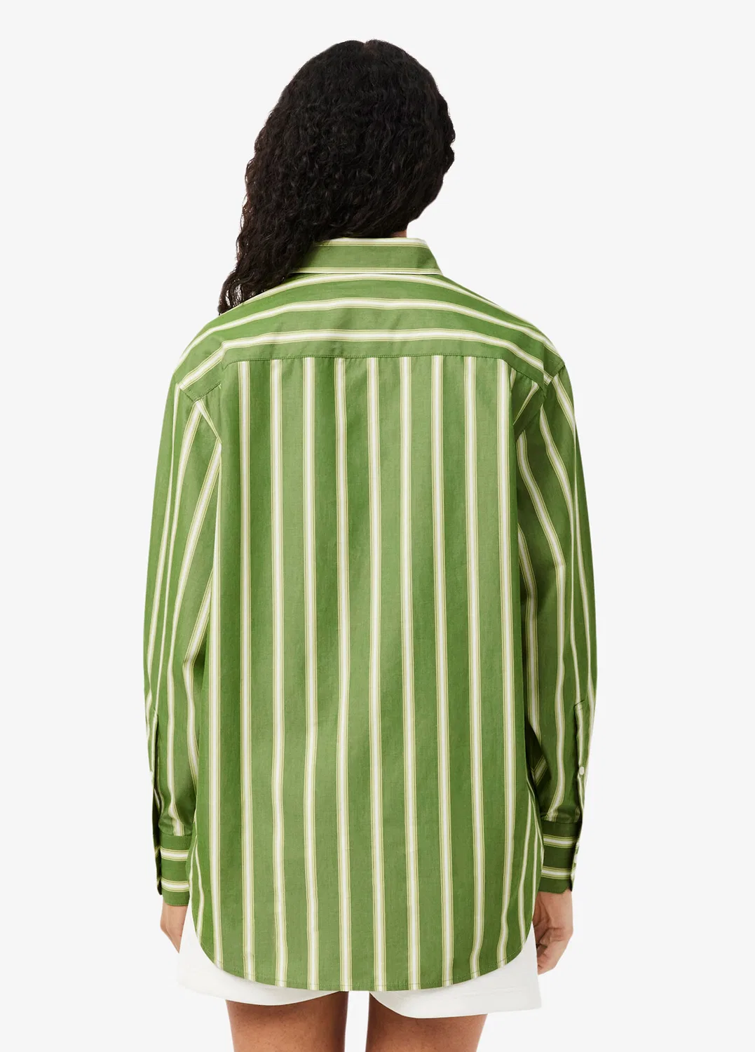 Рубашка Lacoste Oversize Fit, зеленая, с узором оверсайз и заниженной линией плеча — фото 4