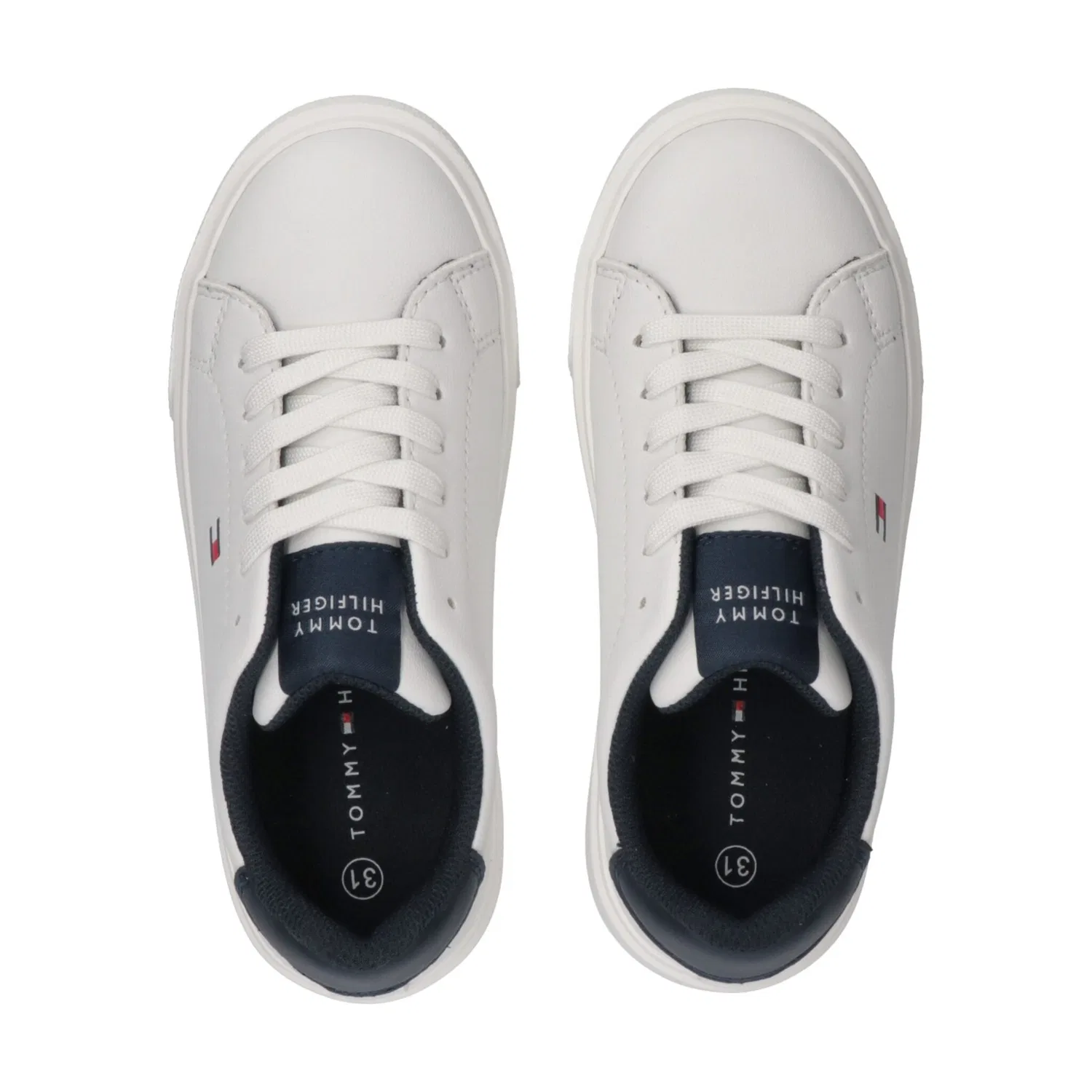 Детские кроссовки на шнуровке Tommy Hilfiger, White-Blue — фото 4