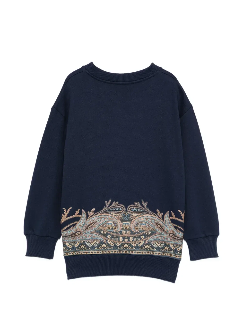 Свитшот с логотипом и узором пейсли Etro Kids, синий — фото 2