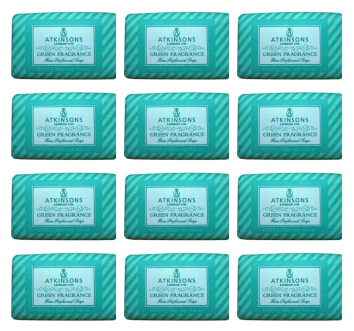 Мыло туалетное Atkinsons Green Fragrance, 12 шт по 125 г, Гвоздика
