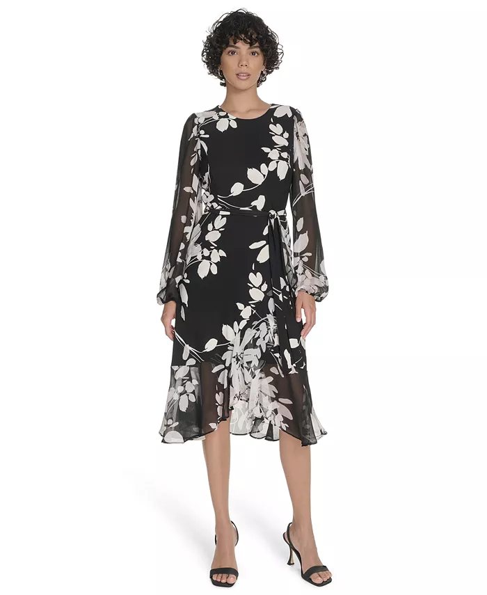 

Женское прозрачное платье с рукавами-фонариками Tommy Hilfiger