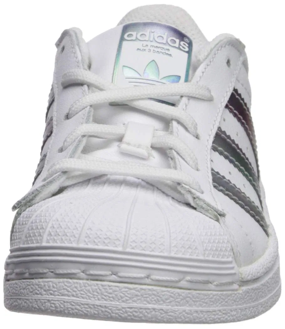 Детские кроссовки для мальчиков с закрытой шнуровкой Superstar C Adidas Originals, Or Blanc Métallisé — фото 2
