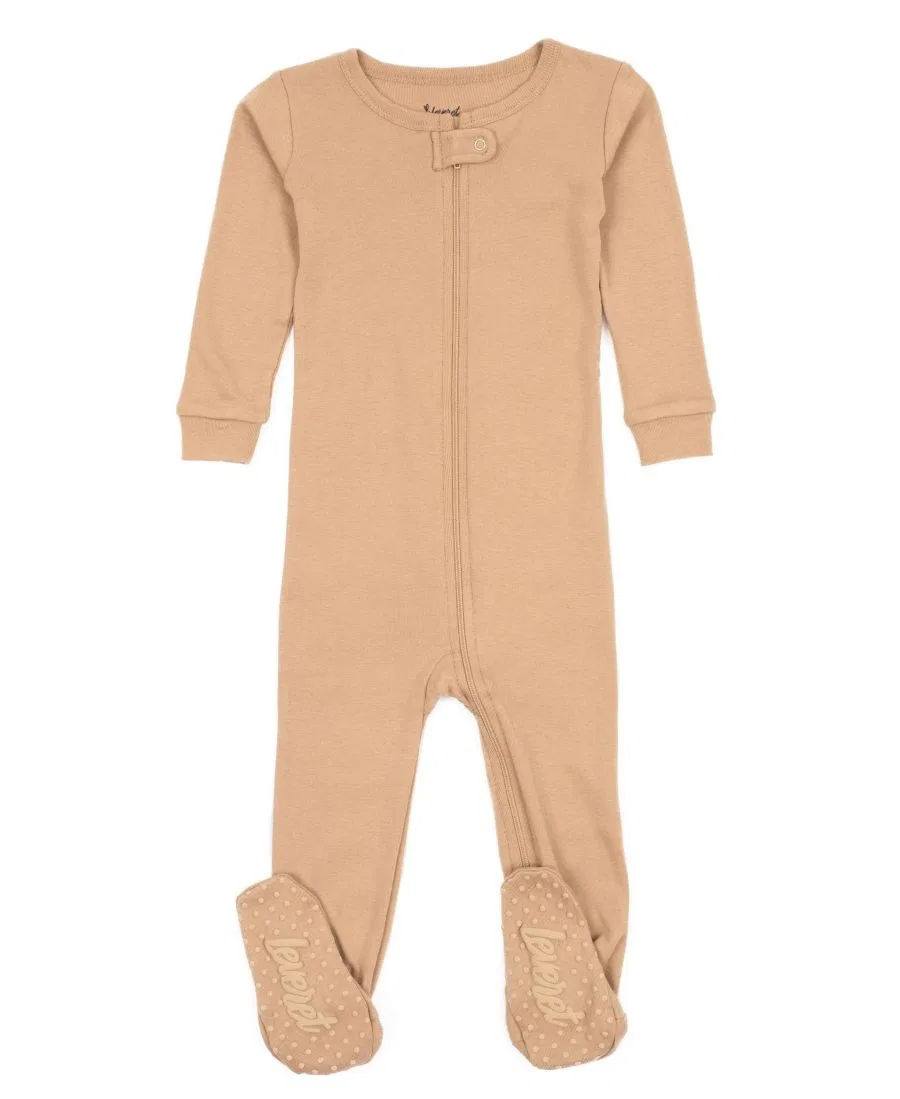 Детские пижамы-слипы хлопковые с длинным рукавом Leveret, Beige