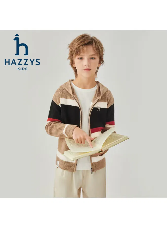 Кардиган мягкий теплый зимний Hazzys, овсяно-хаки — фото 2