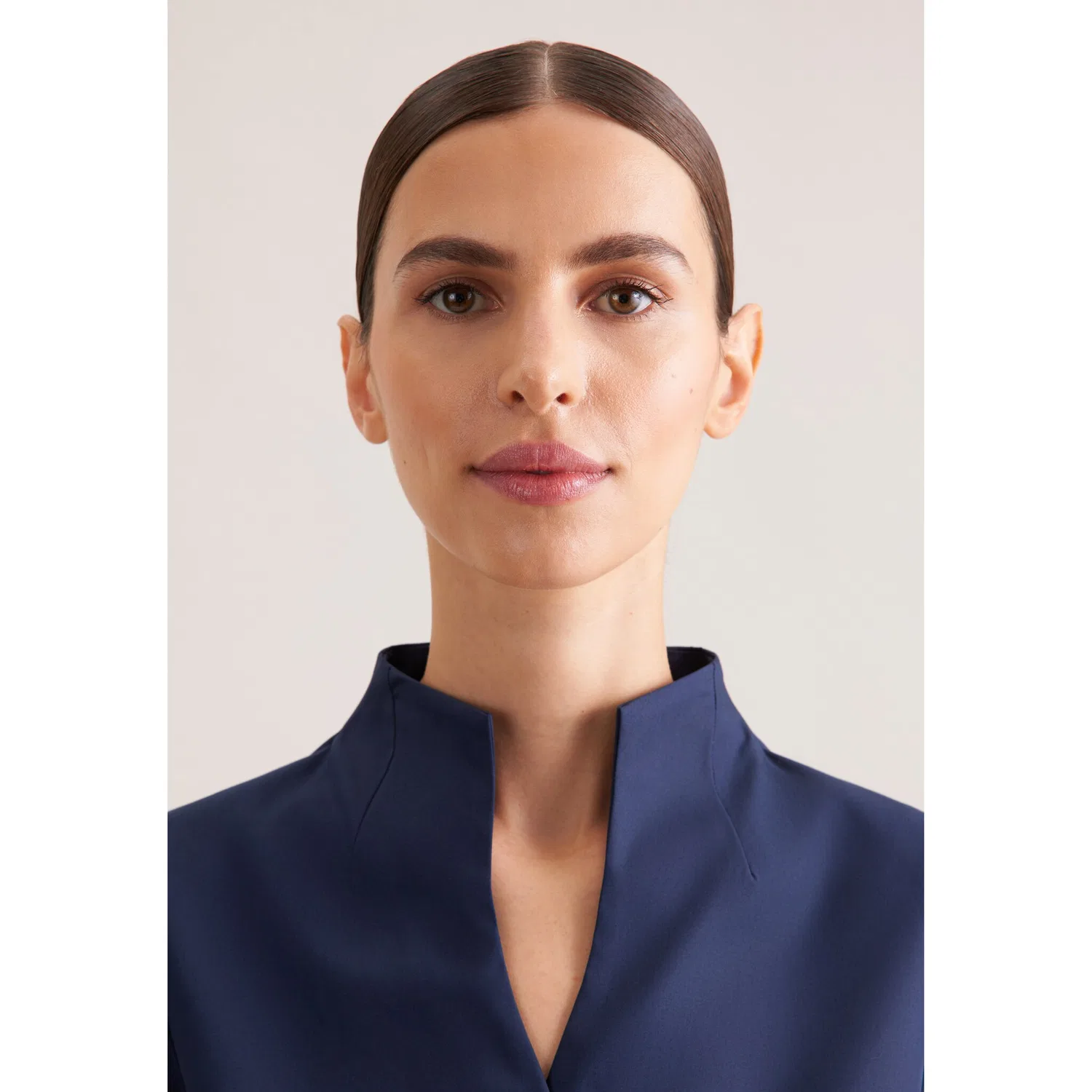Женская классическая блузка с длинным рукавом slim fit Seidensticker, Dark Blue — фото 3