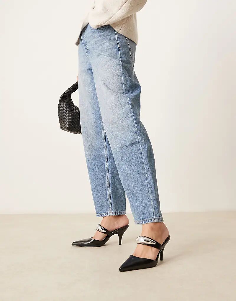 Мюли Payback на высоком каблуке черного цвета ASOS DESIGN — фото 2